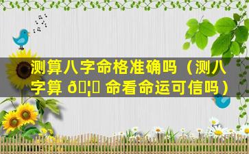 测算八字命格准确吗（测八字算 🦅 命看命运可信吗）